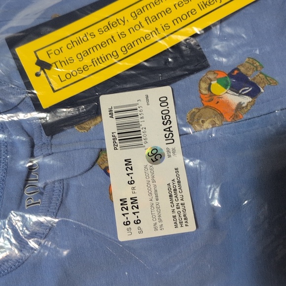 Ralph Lauren Blue Bear Print Footies - Picture 9 of 9